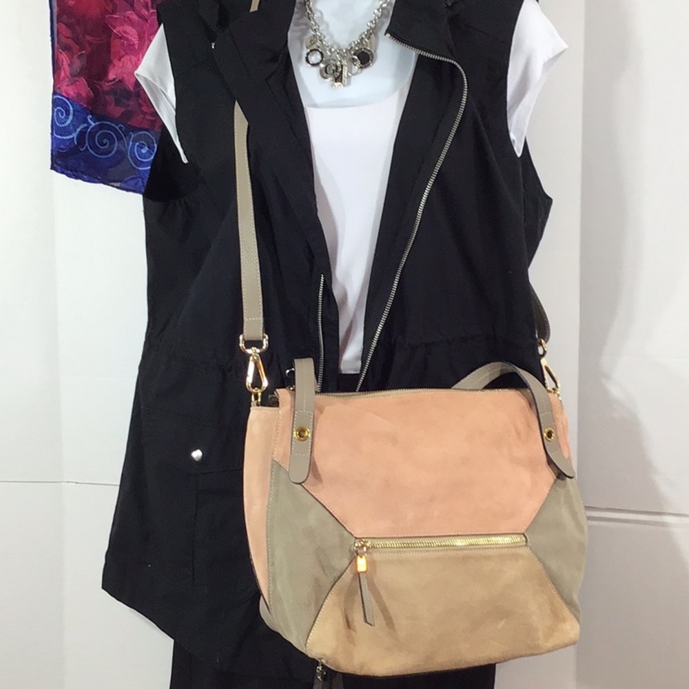 Innue mixed leather colorblock handbag Italy